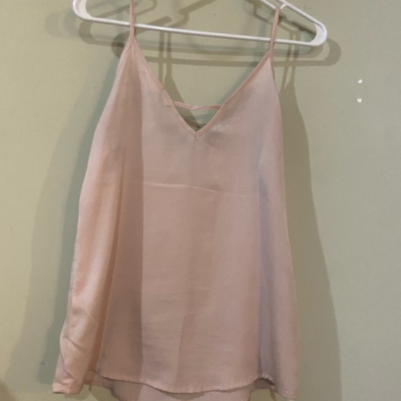 Sienna Sky Pale pink tank top with black lace overlay size small - Picture 2 of 3